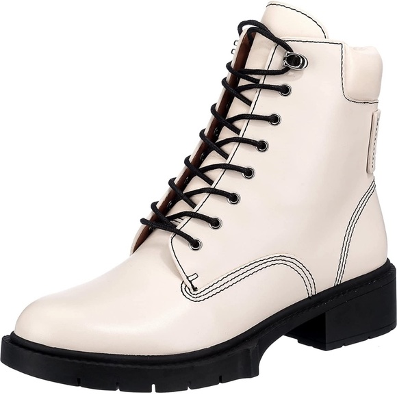 Coach Shoes Coach Lorimer Lace Up Boot White Black Size 8 Poshmark